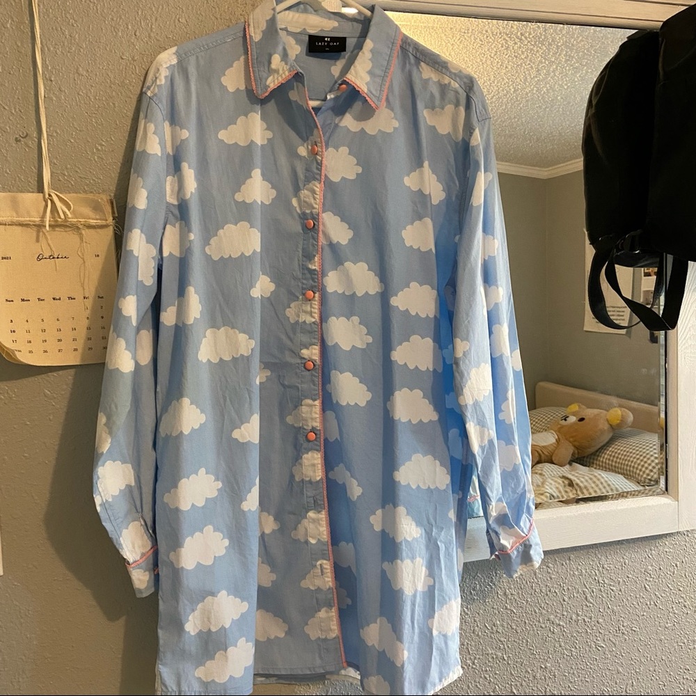 Lazy Oaf rare cloud shirt dress